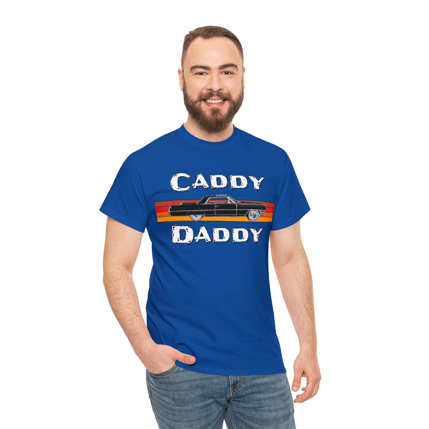 Cadillac, Vintage Car, Caddy Daddy, Retro DeVille Heavy Cotton Tee