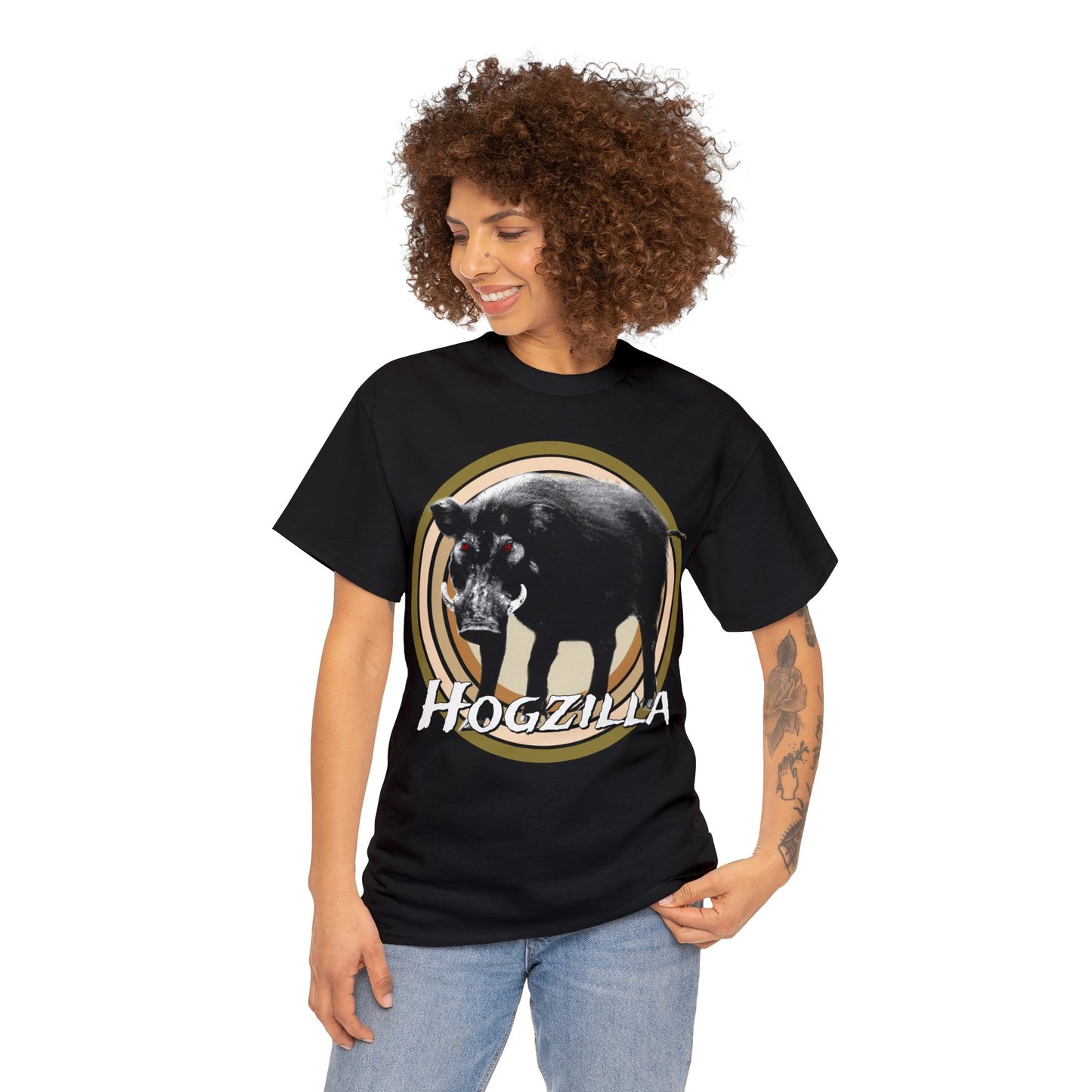 Wild Hog Hunting, Wild Hog, Hog Wild, Hog Boar Hunter, Hogzilla Heavy Cotton Tee