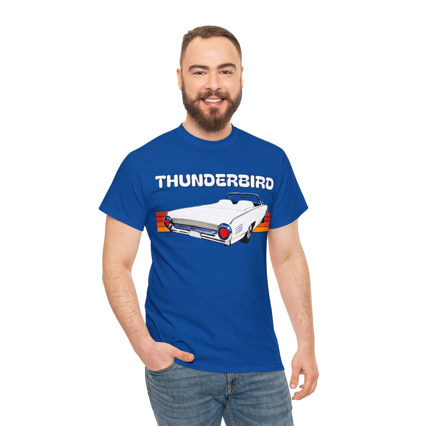 Thunderbird Vintage American Automobile, Antique American Car Heavy Cotton Tee