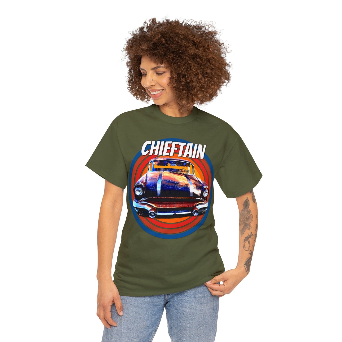 Vintage Chieftain Car, Antique Chieftain American Car Heavy Cotton Tee