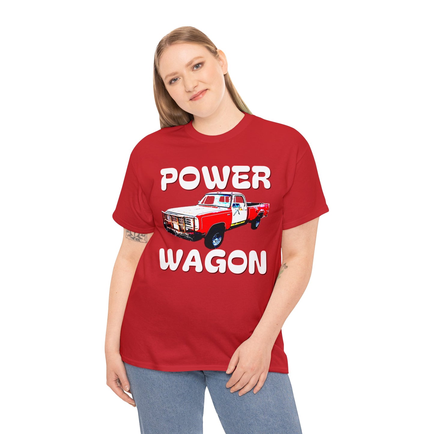Power Wagon Pickup Truck, Vintage Pick Up Truck, Retro Truck Heavy Cotton Tee