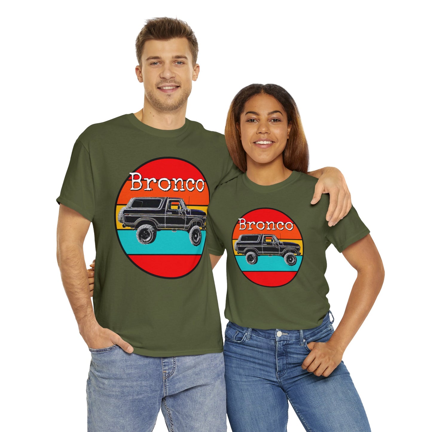 Vintage 4x4 Bronco Truck, Off Road 4 Wheel Drive Heavy Cotton Tee