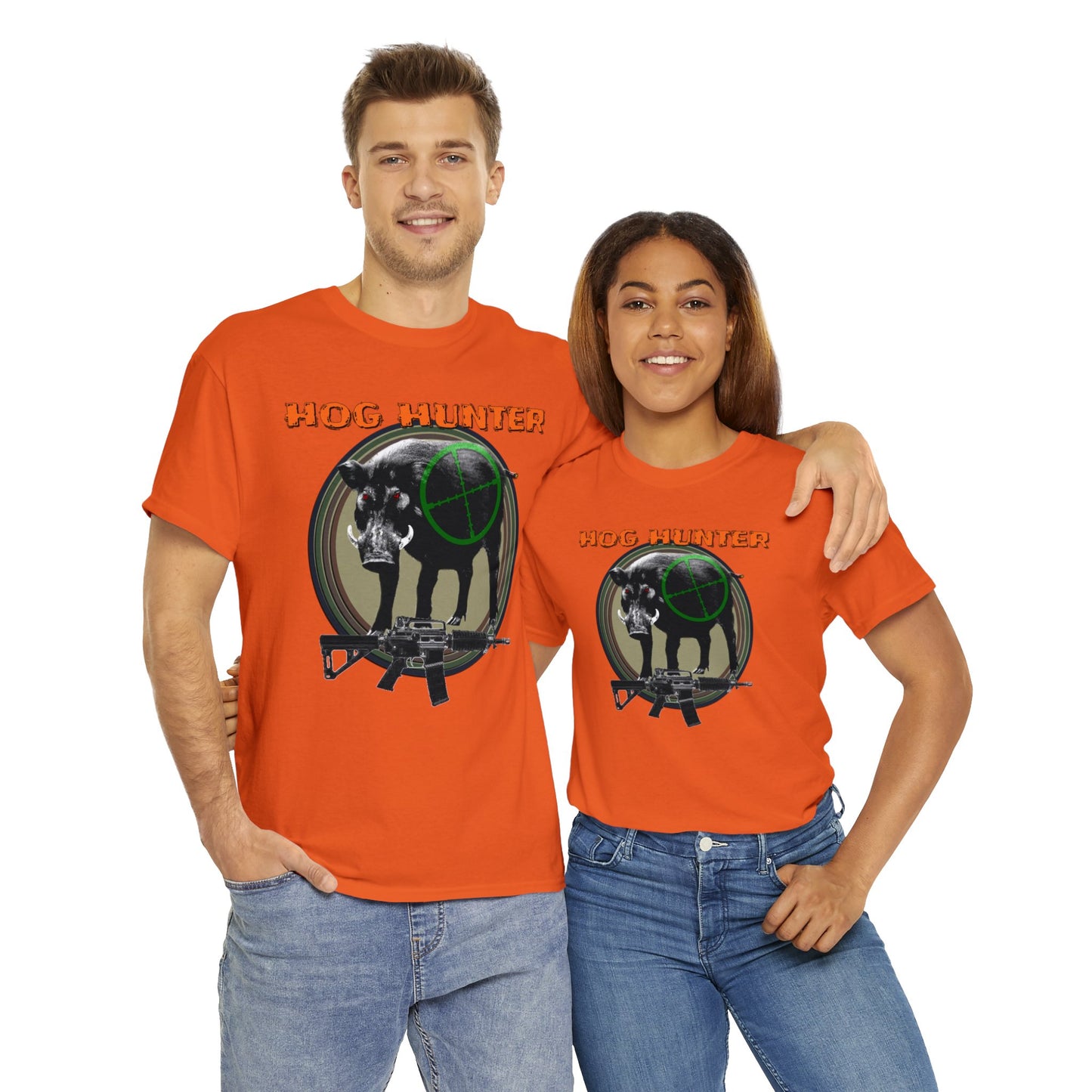 Wild Hog Hunter, Wild Hog, Hog Wild, Hog Boar Hunting Heavy Cotton Tee