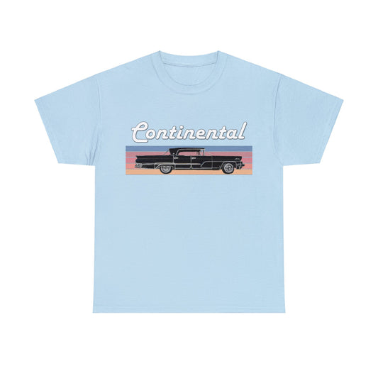 1959 Continental Retro Vintage American Car With Tail Fins Heavy Cotton Tee