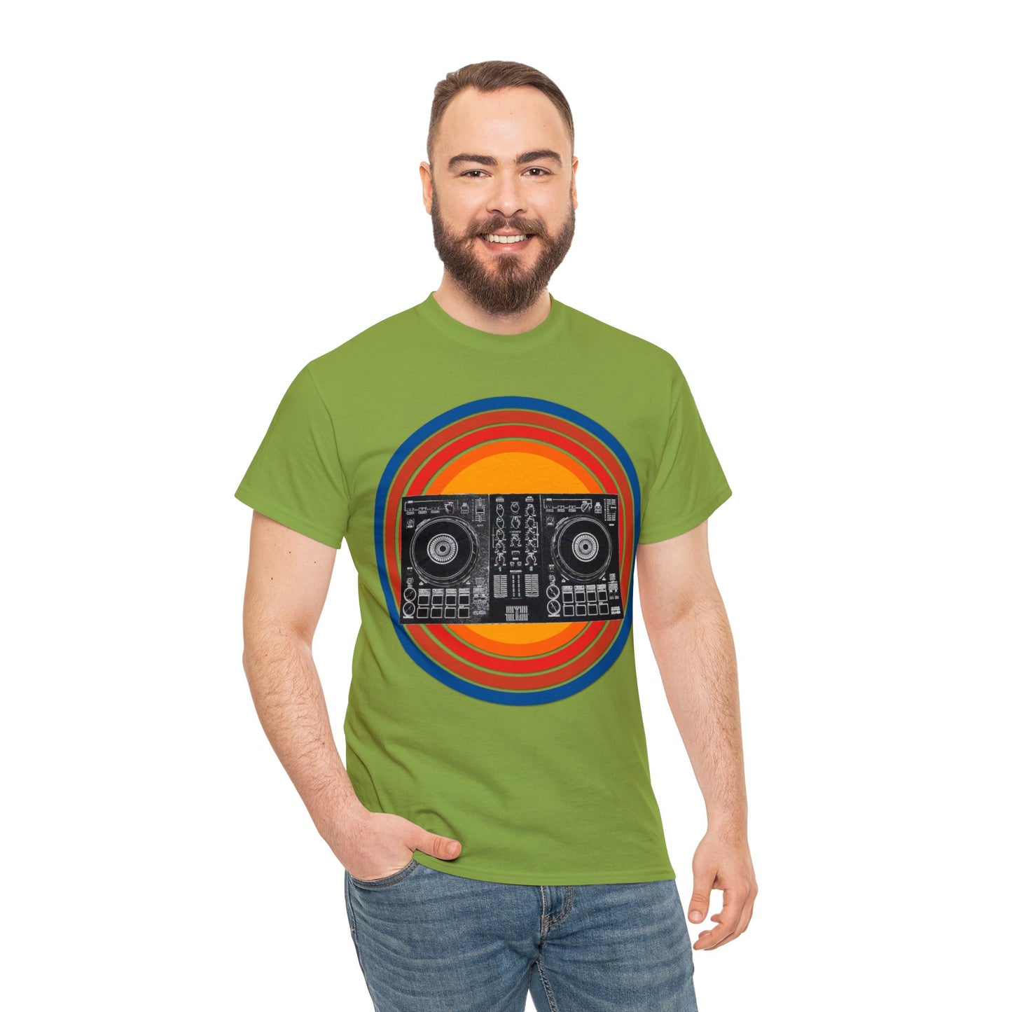 DJ Controller, Disc Jockey, DJ Scratch, Turntable Heavy Cotton Tee