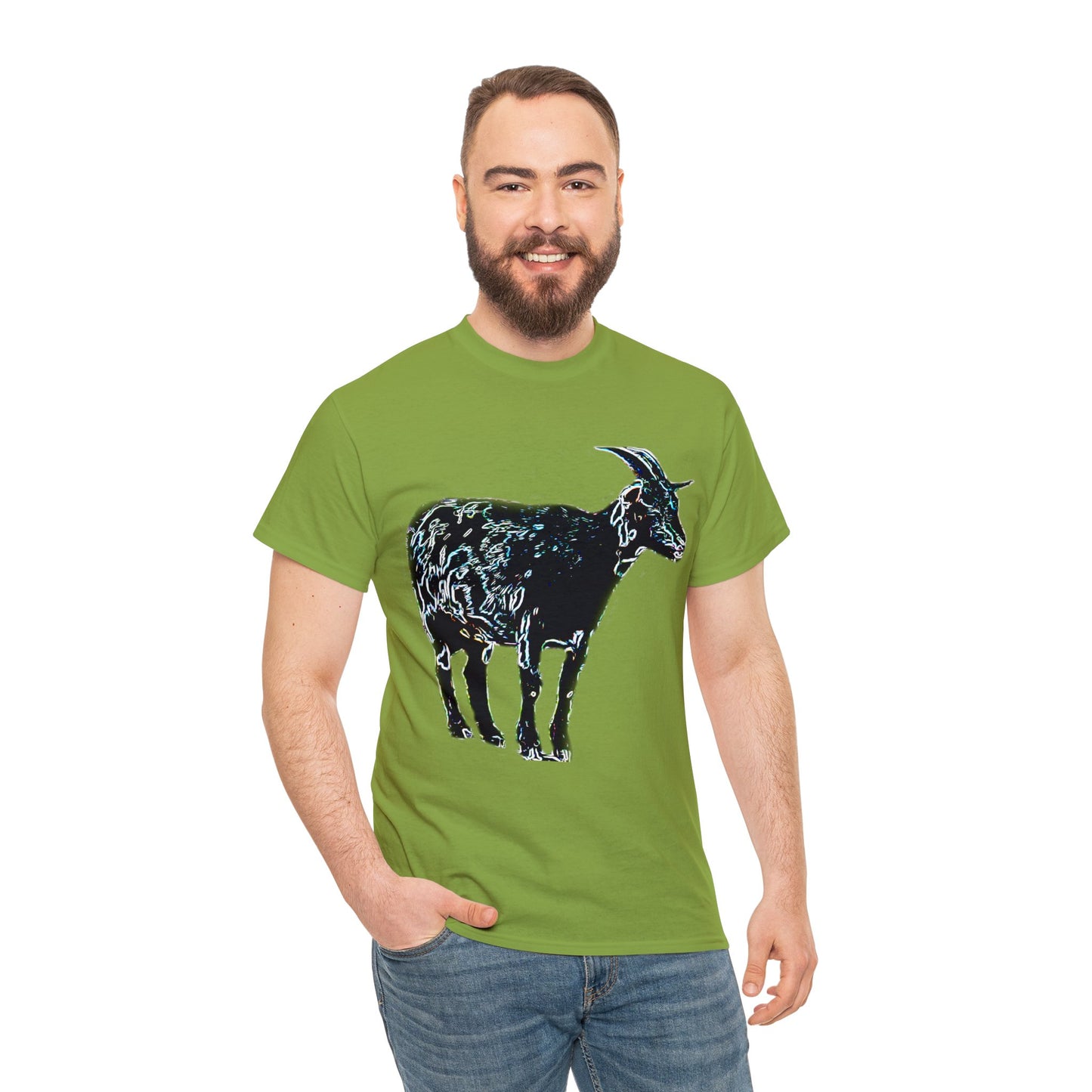 Vintage Retro Farm Goat, Billy Goat Heavy Cotton Tee