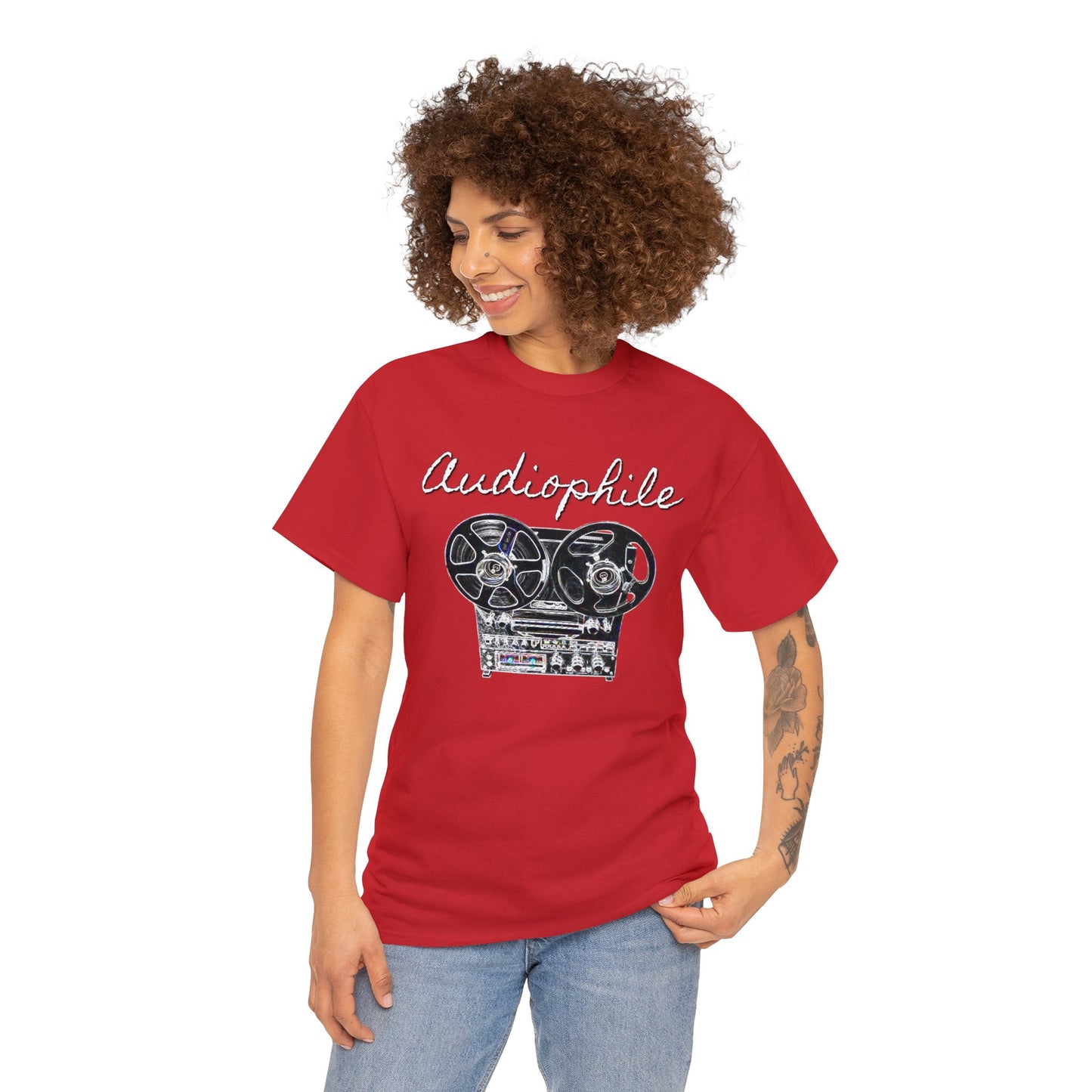 Vintage Reel-to-Reel Tape Player Unisex Heavy Cotton Tee