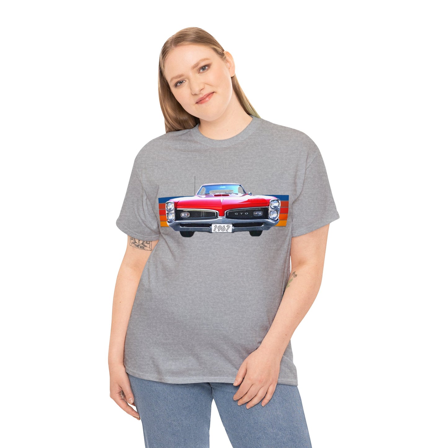 GTO American Muscle Car Pontiac, Vintage Car Made in the USA Heavy Cotton Tee