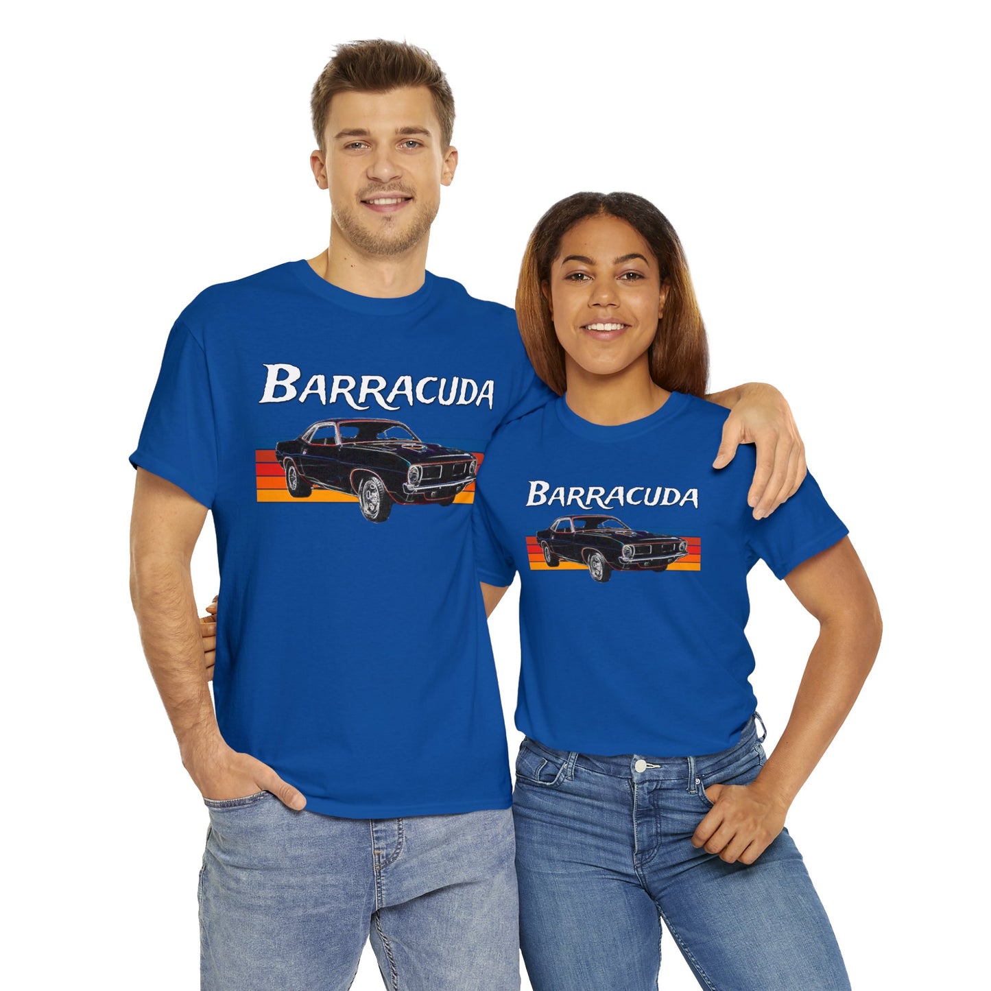 Barracuda Muscle Car, Cuda American Muscle Car, 1970s Car Heavy Cotton Tee