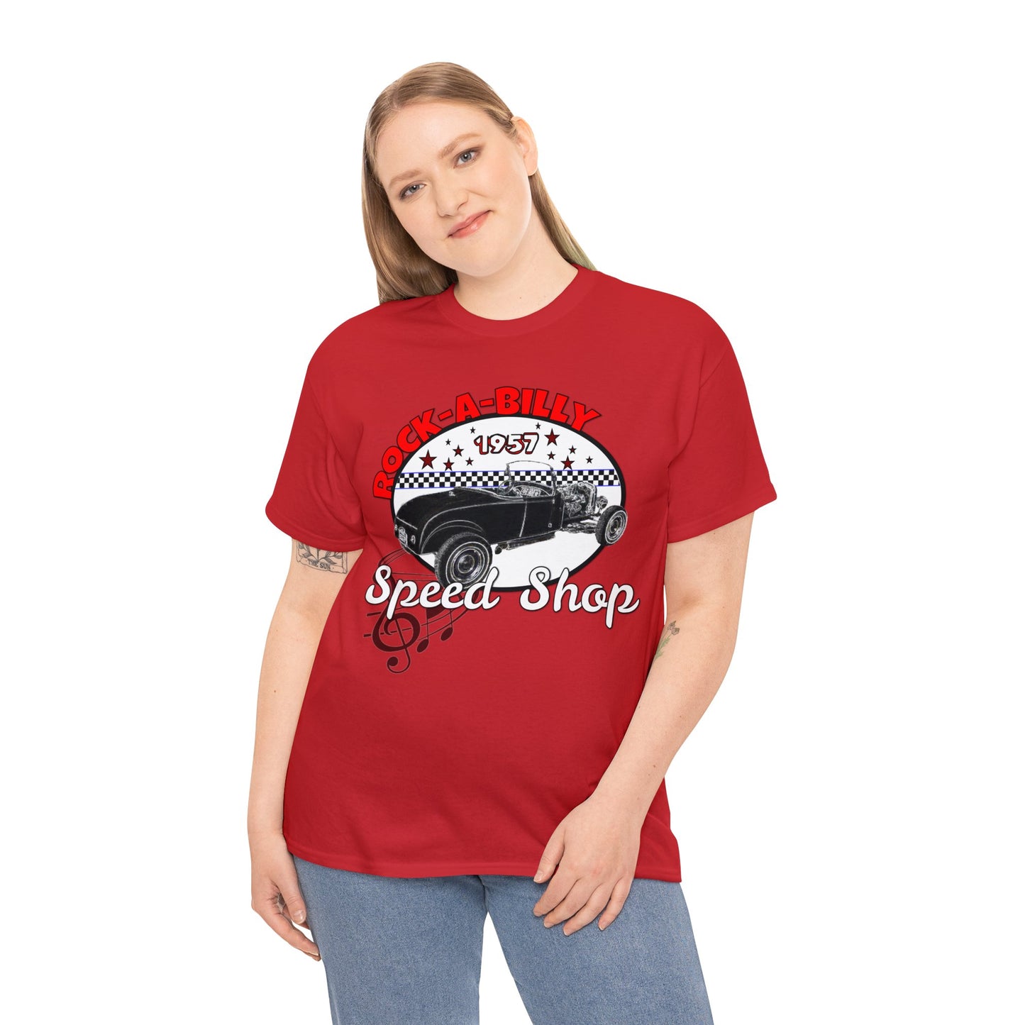 Rockabilly Model A Rat Rod Speed Shop 1957 Heavy Cotton Tee