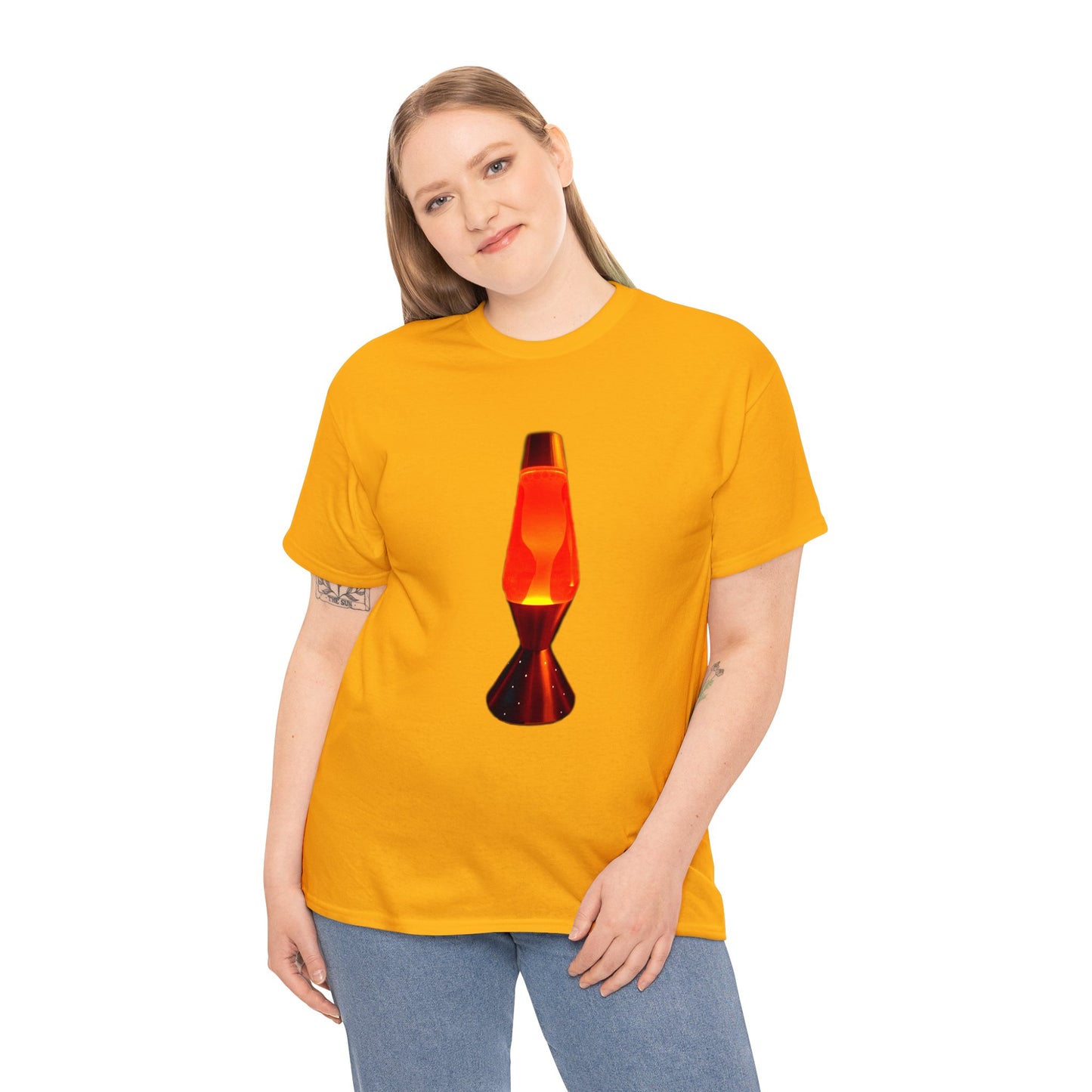 Orange Lava Lamp, Retro Lava Lamp, 1970s lighting Heavy Cotton Tee