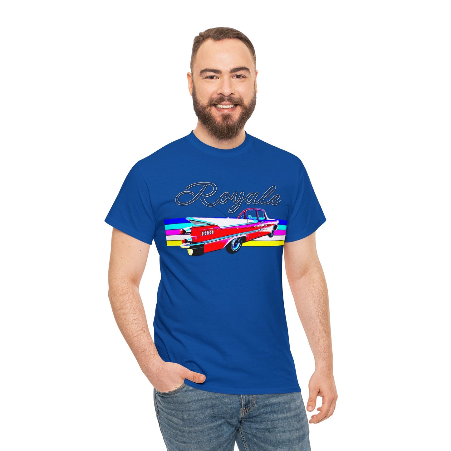 1959 Royale Vintage Car, Antique Automobile, American Made Heavy Cotton Tee