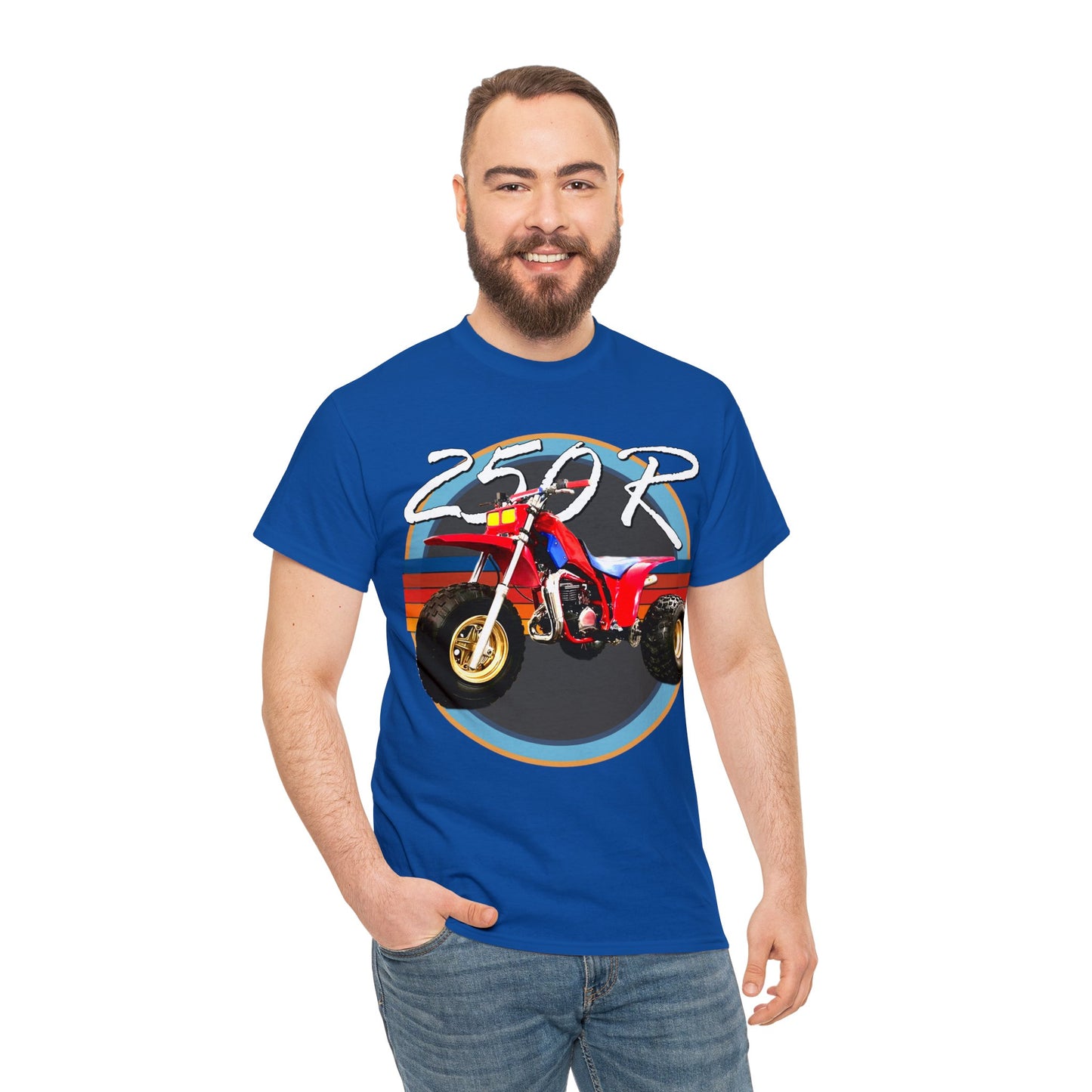 250R Three Wheeler, Retro Three Wheeler, 2 Stroke 3 Wheeler, ATV, ATC Heavy Cotton Tee