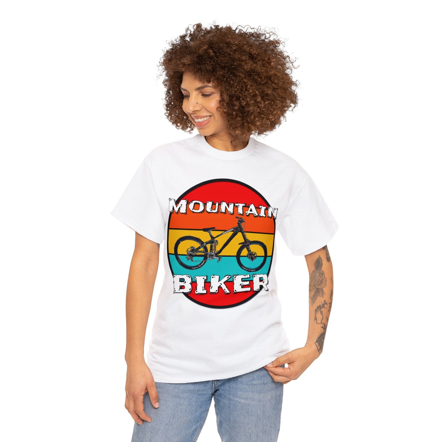 Mountain Bike, Mountain Biker, Full Suspension Moutain Bike Heavy Cotton Tee