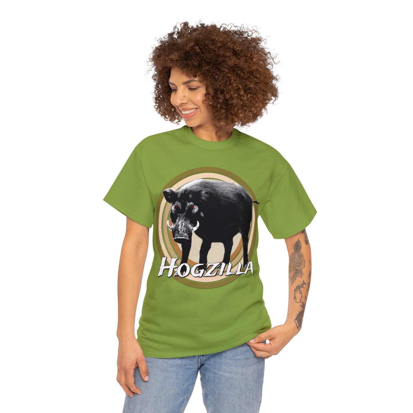 Wild Hog Hunting, Wild Hog, Hog Wild, Hog Boar Hunter, Hogzilla Heavy Cotton Tee