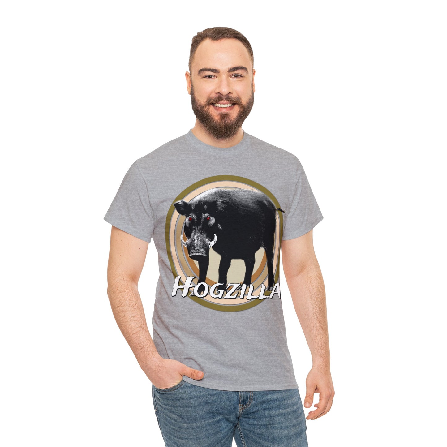 Wild Hog Hunting, Wild Hog, Hog Wild, Hog Boar Hunter, Hogzilla Heavy Cotton Tee