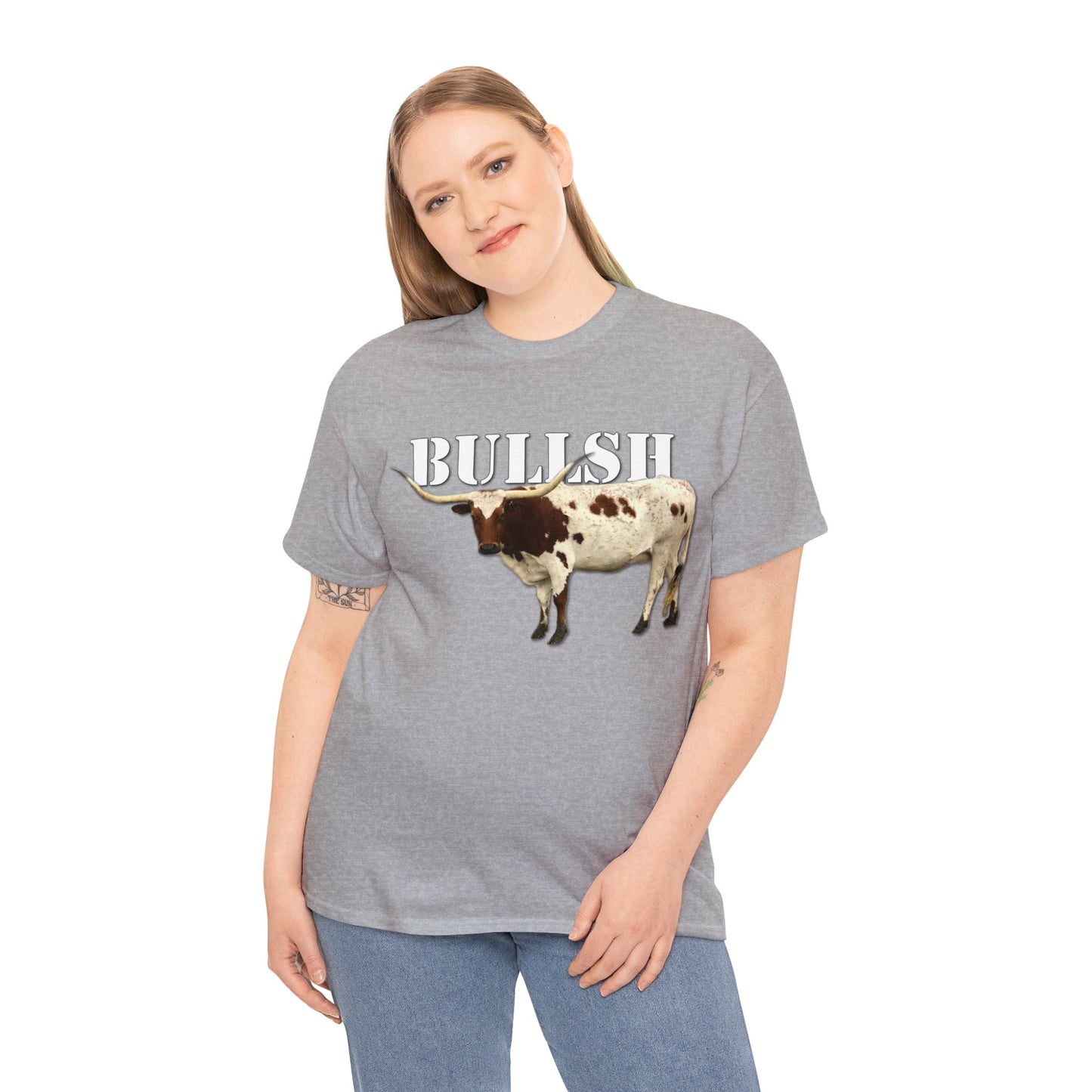 Bullsh, Longhorn, Cow, Cattle, Funny, Texas, Country Heavy Cotton Tee