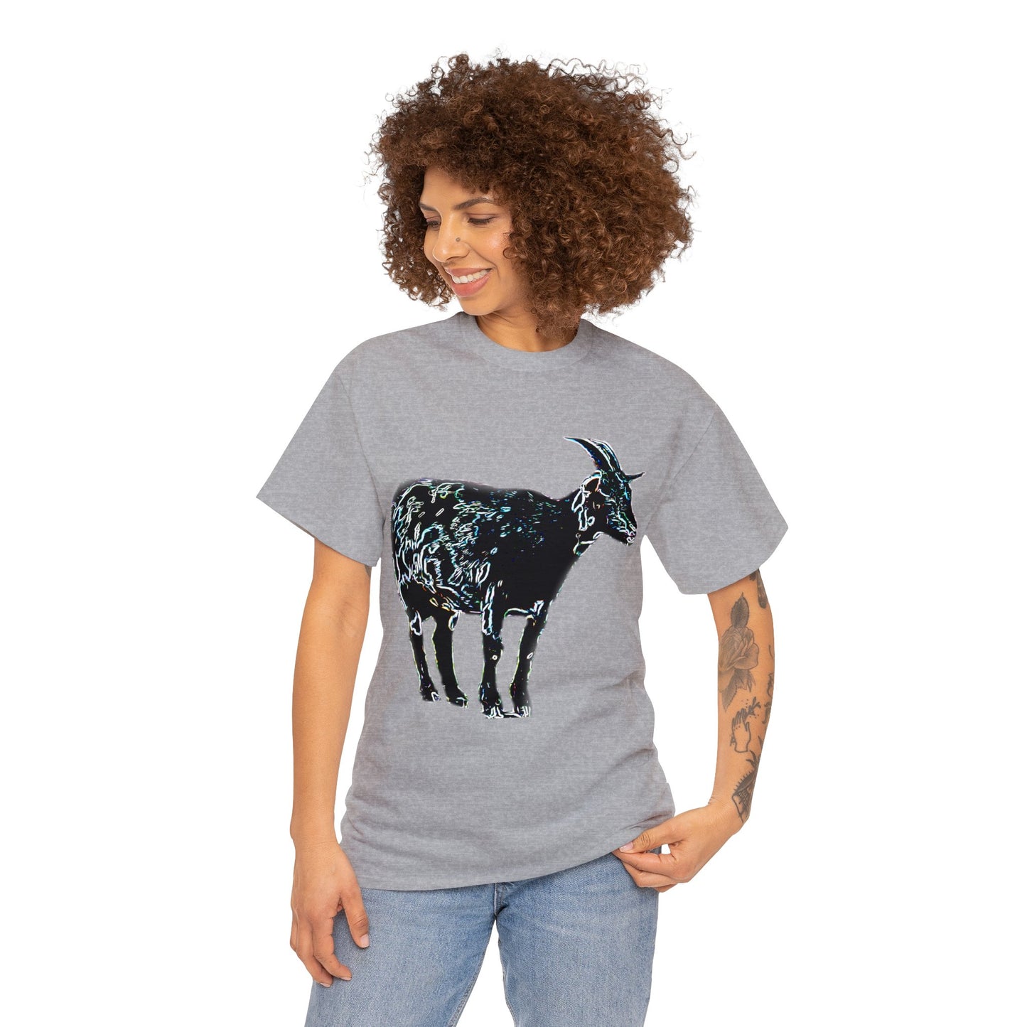 Vintage Retro Farm Goat, Billy Goat Heavy Cotton Tee