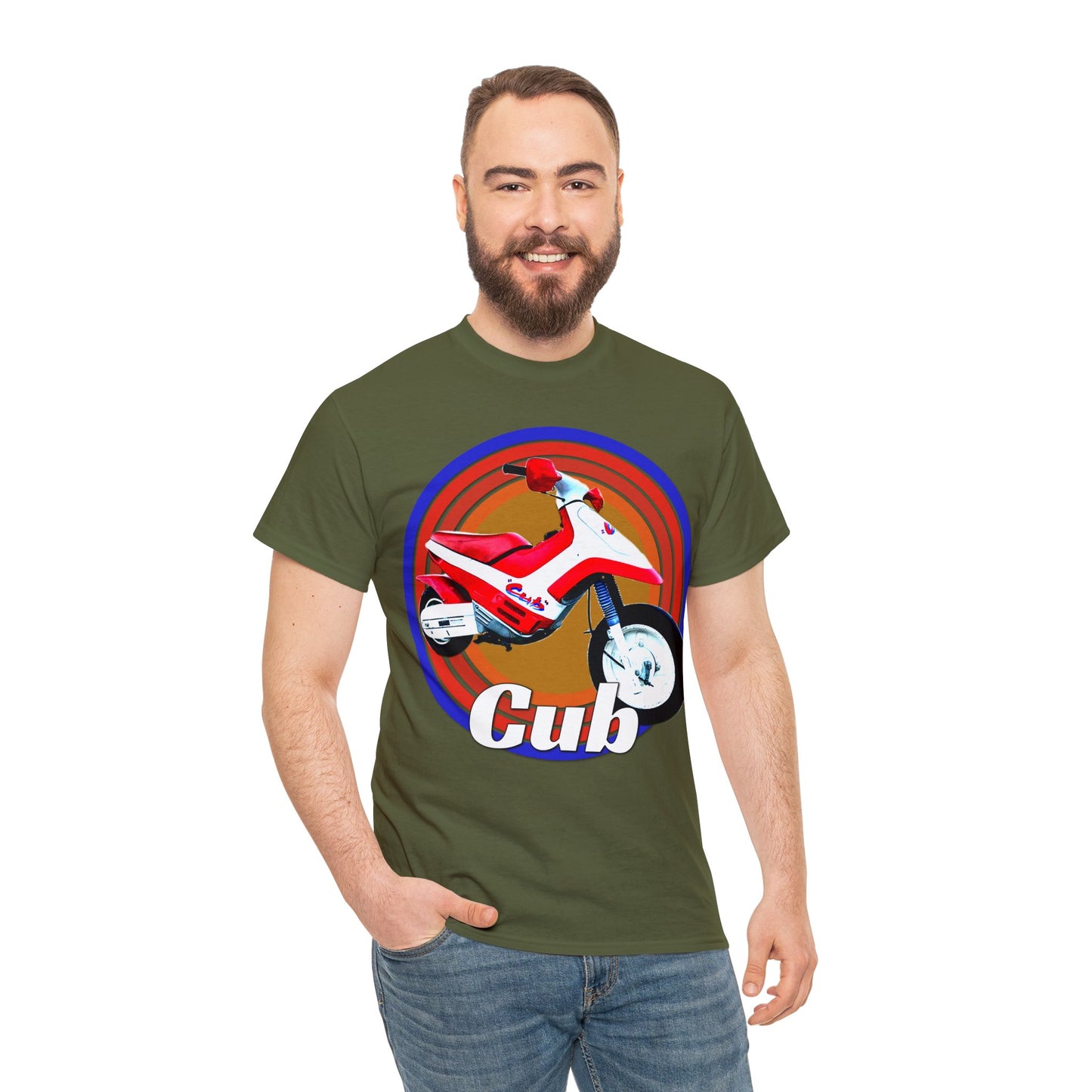 Vintage Cub Motorcycle, Cub Mini Bike, Retro Cub Motocross Bike Heavy Cotton Tee