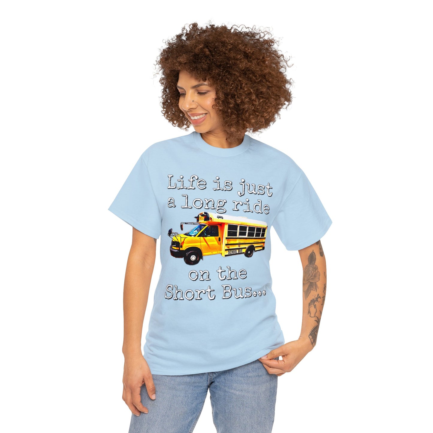 Short Bus, Short Bus Rider, I Survived Riding the Short Bus Heavy Cotton Tee