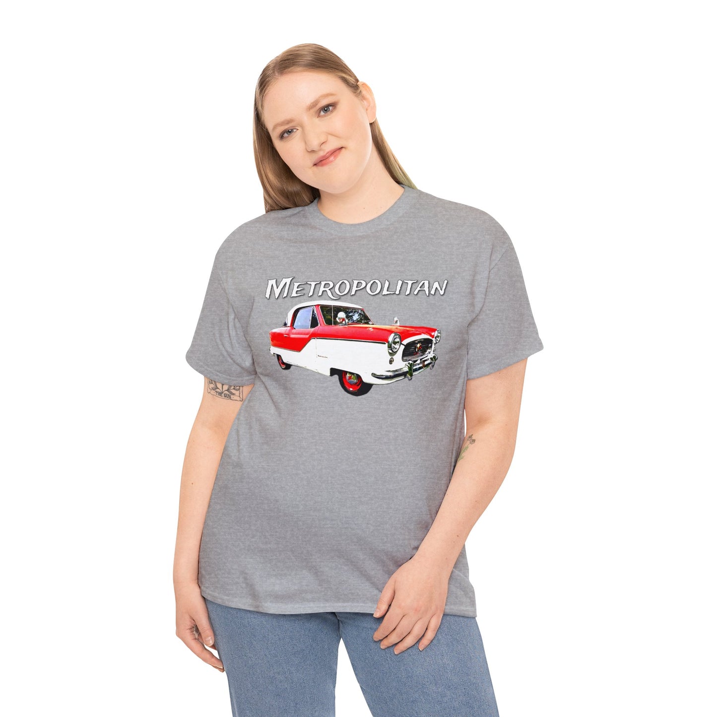 Metropolitan Car, Vintage Nash, Retro Metropolitan Automobile Heavy Cotton Tee