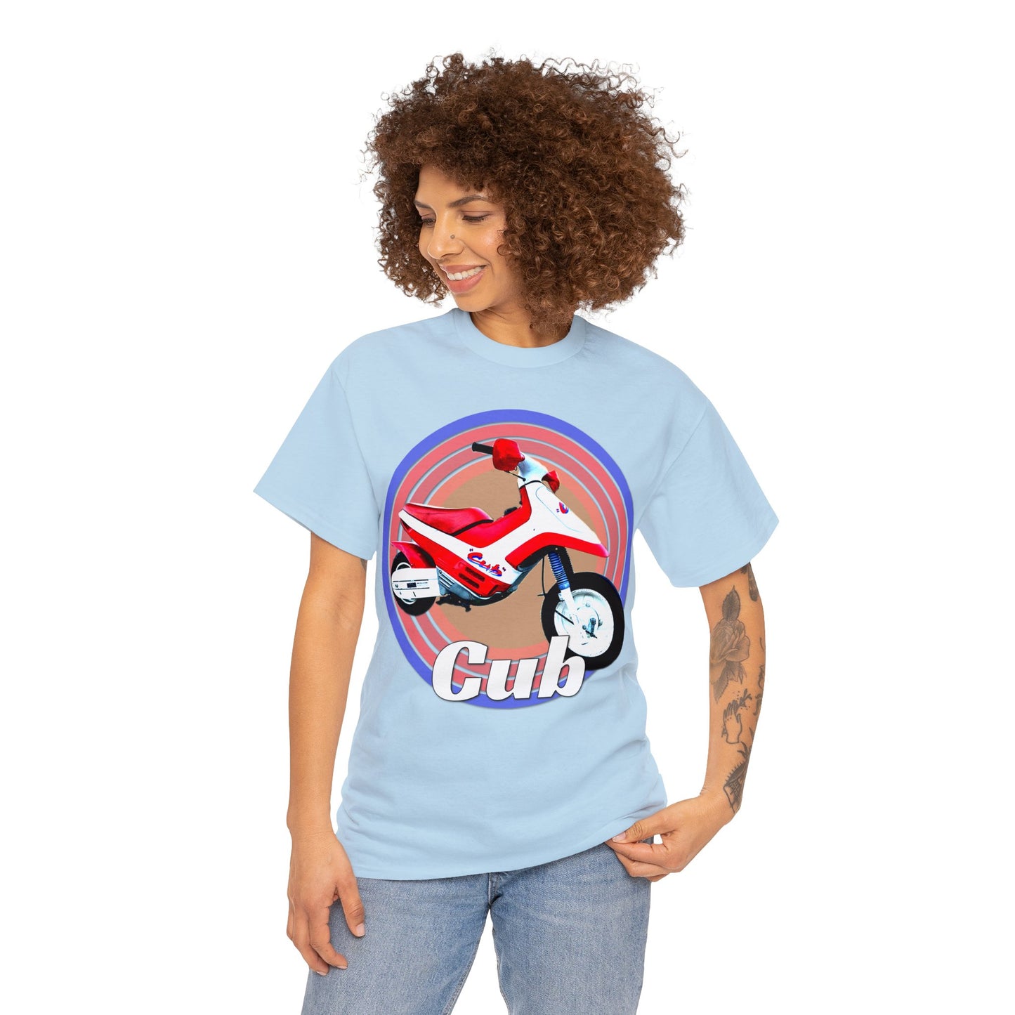 Vintage Cub Motorcycle, Cub Mini Bike, Retro Cub Motocross Bike Heavy Cotton Tee