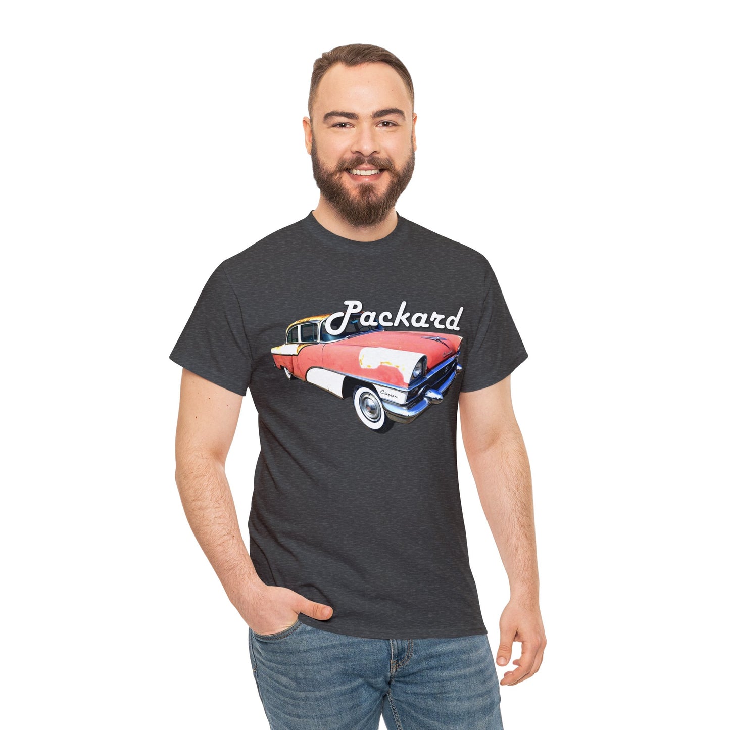 Packard Clipper, Vintage Car, Retro American Automobile Heavy Cotton Tee