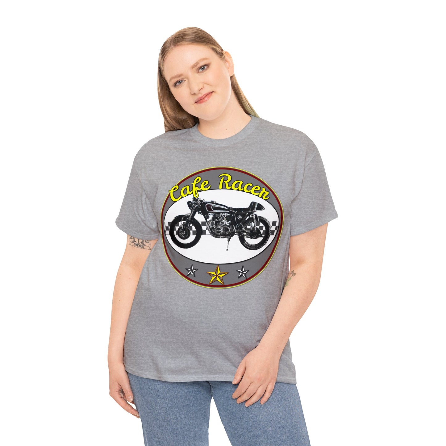 Cafe Racer Motorcycle, Street Bike, Street Motorcycle Heavy Cotton Tee