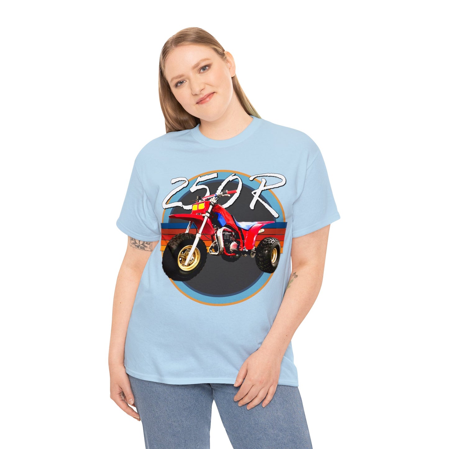 250R Three Wheeler, Retro Three Wheeler, 2 Stroke 3 Wheeler, ATV, ATC Heavy Cotton Tee