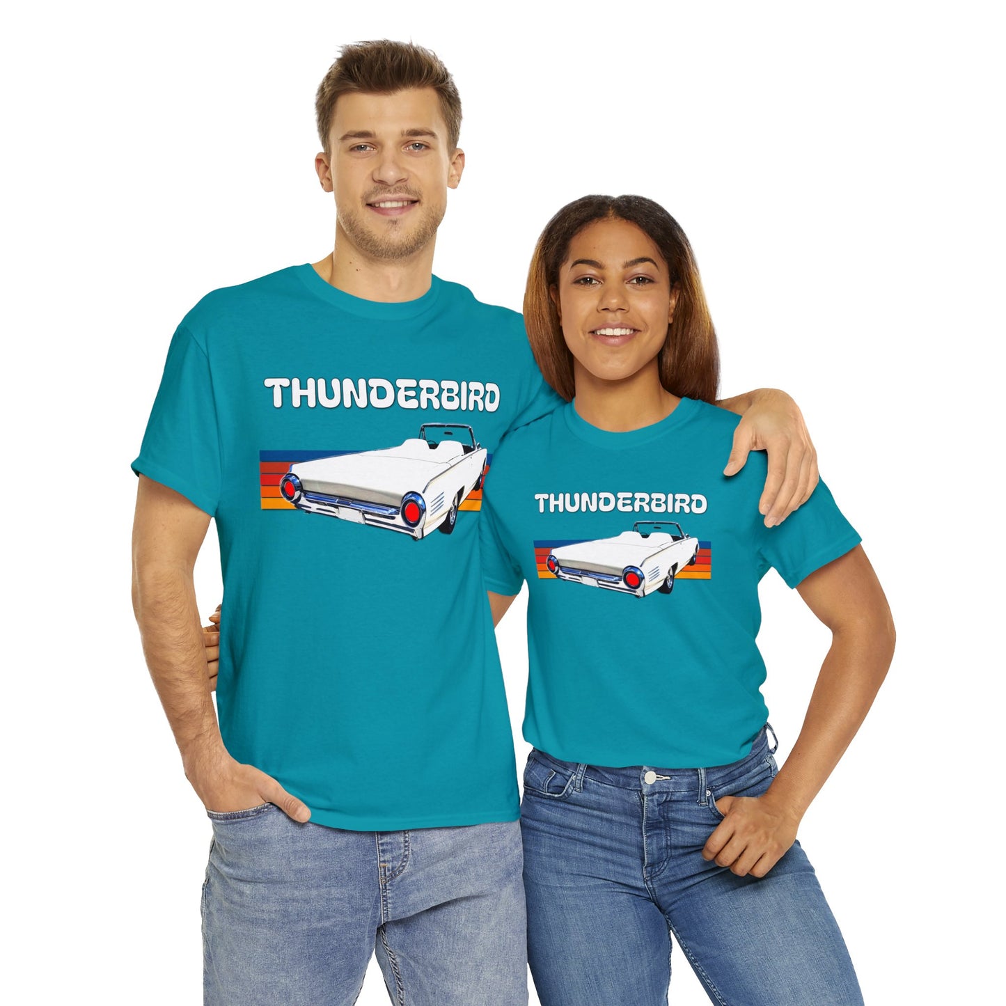 Thunderbird Vintage American Automobile, Antique American Car Heavy Cotton Tee