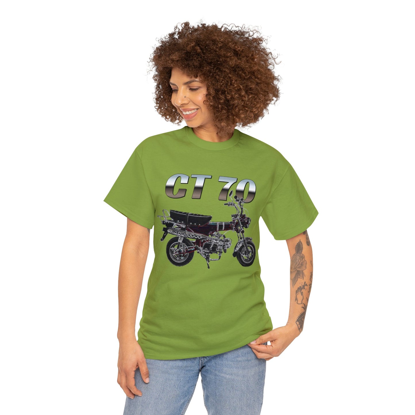 Trail 70 Mini BIke, Vintage Mini Bike, Retro Mini Bike Heavy Cotton Tee