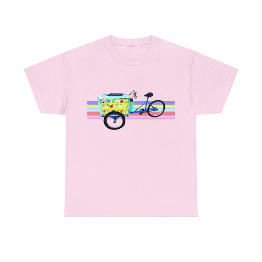 Ice Cream Bike Vendor, Vintage Ice Cream Bicycle Heavy Cotton Tee