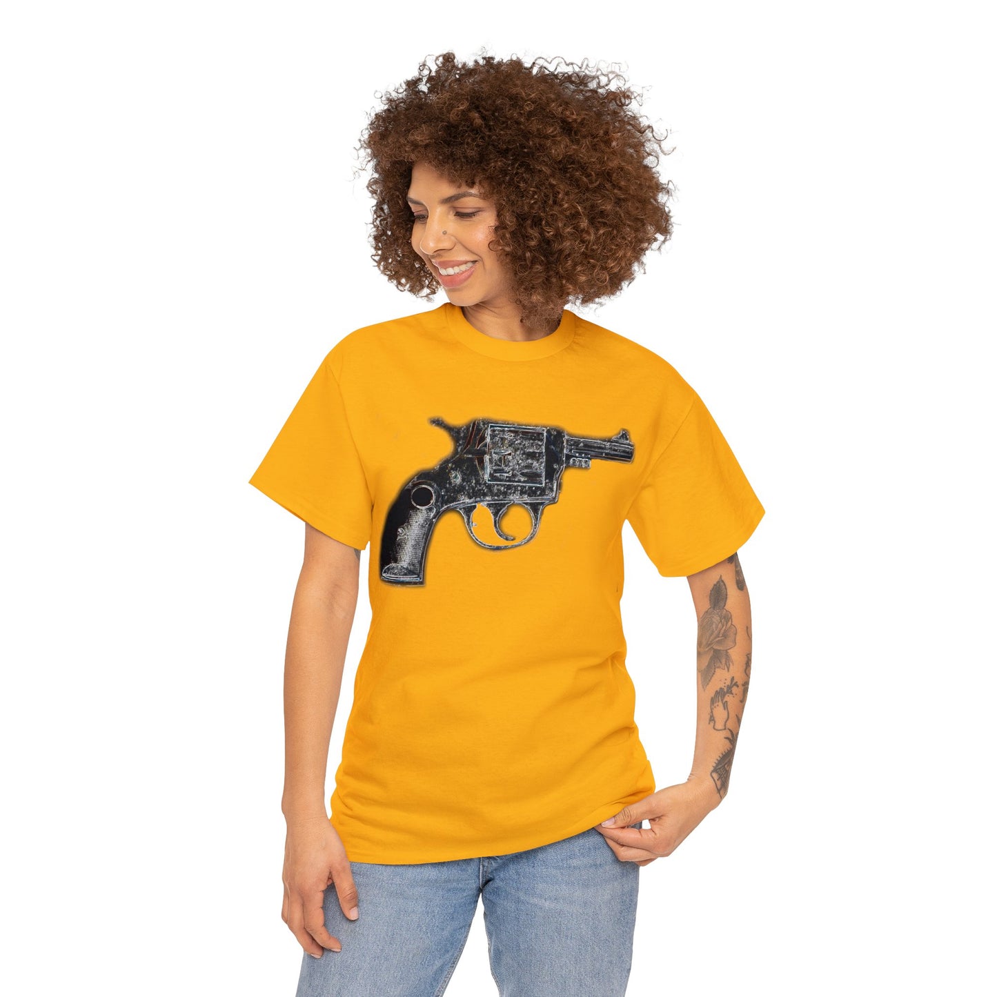 Vintage Pistol Revolver 22 Caliber Heavy Cotton Tee