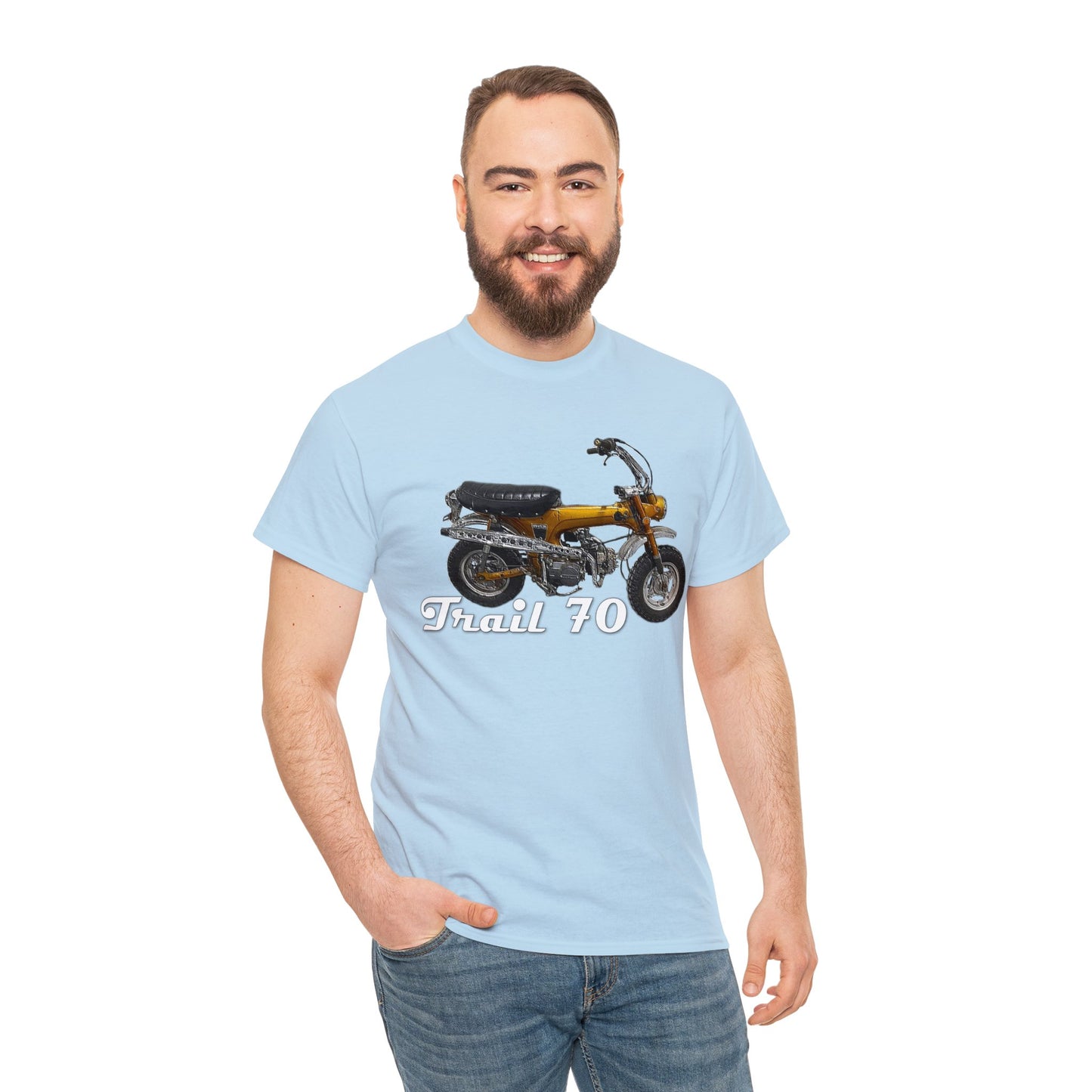 Trail 70 Mini BIke, Vintage Mini Bike, Retro Mini Bike Heavy Cotton Tee