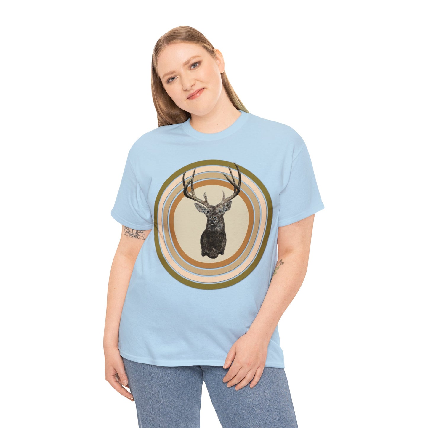 White Tail Deer, Deer Hunting, Deer Hunter, 8 Point Deer, Buck Heavy Cotton Tee