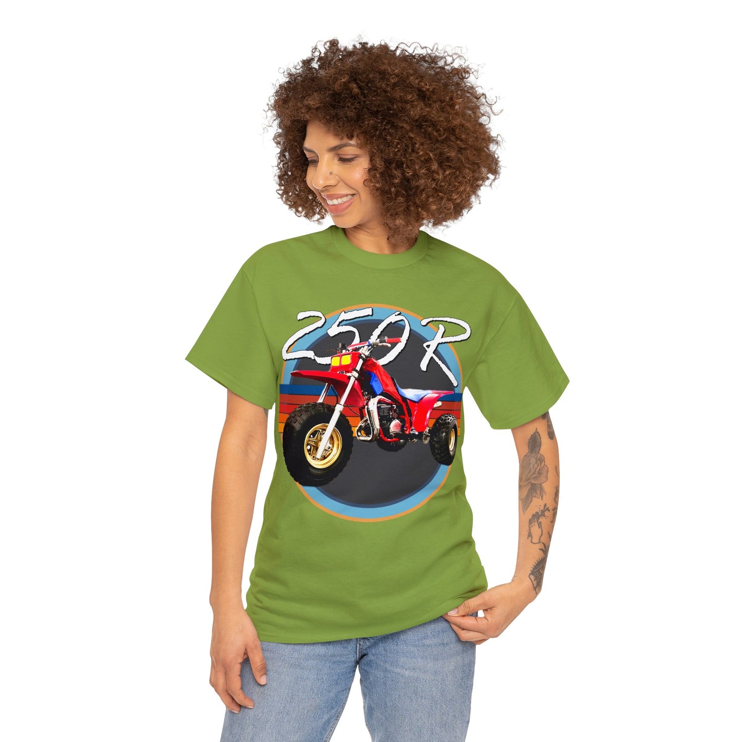 250R Three Wheeler, Retro Three Wheeler, 2 Stroke 3 Wheeler, ATV, ATC Heavy Cotton Tee