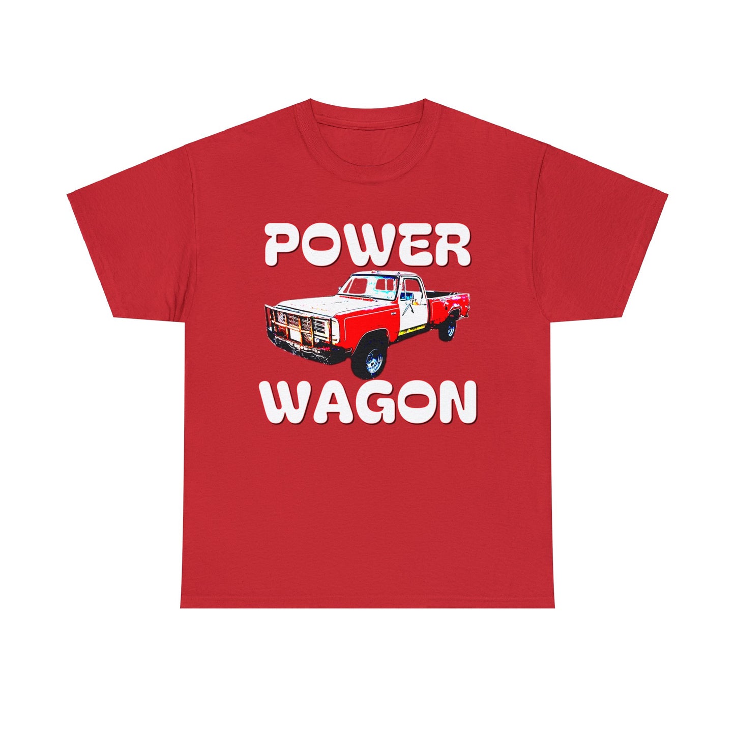 Power Wagon Pickup Truck, Vintage Pick Up Truck, Retro Truck Heavy Cotton Tee