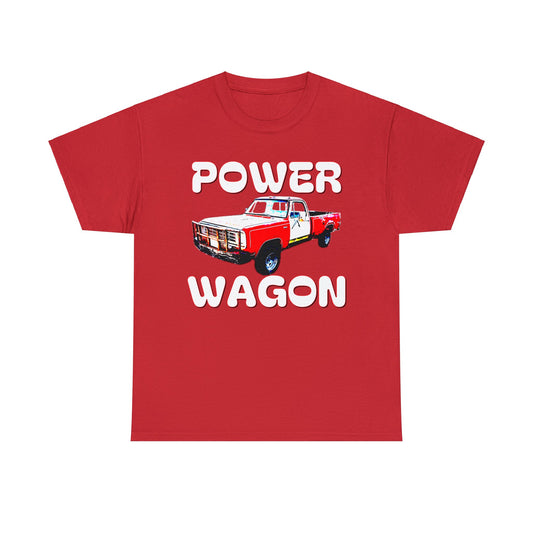 Power Wagon Pickup Truck, Vintage Pick Up Truck, Retro Truck Heavy Cotton Tee