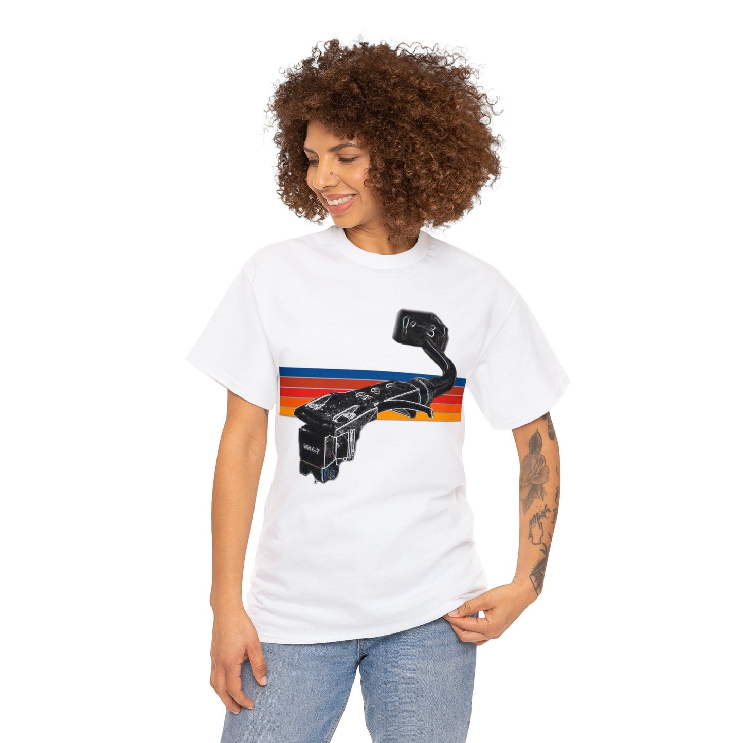 Turntable Arm, Put the Needle on the Record, DJ Turntable Heavy Cotton Tee