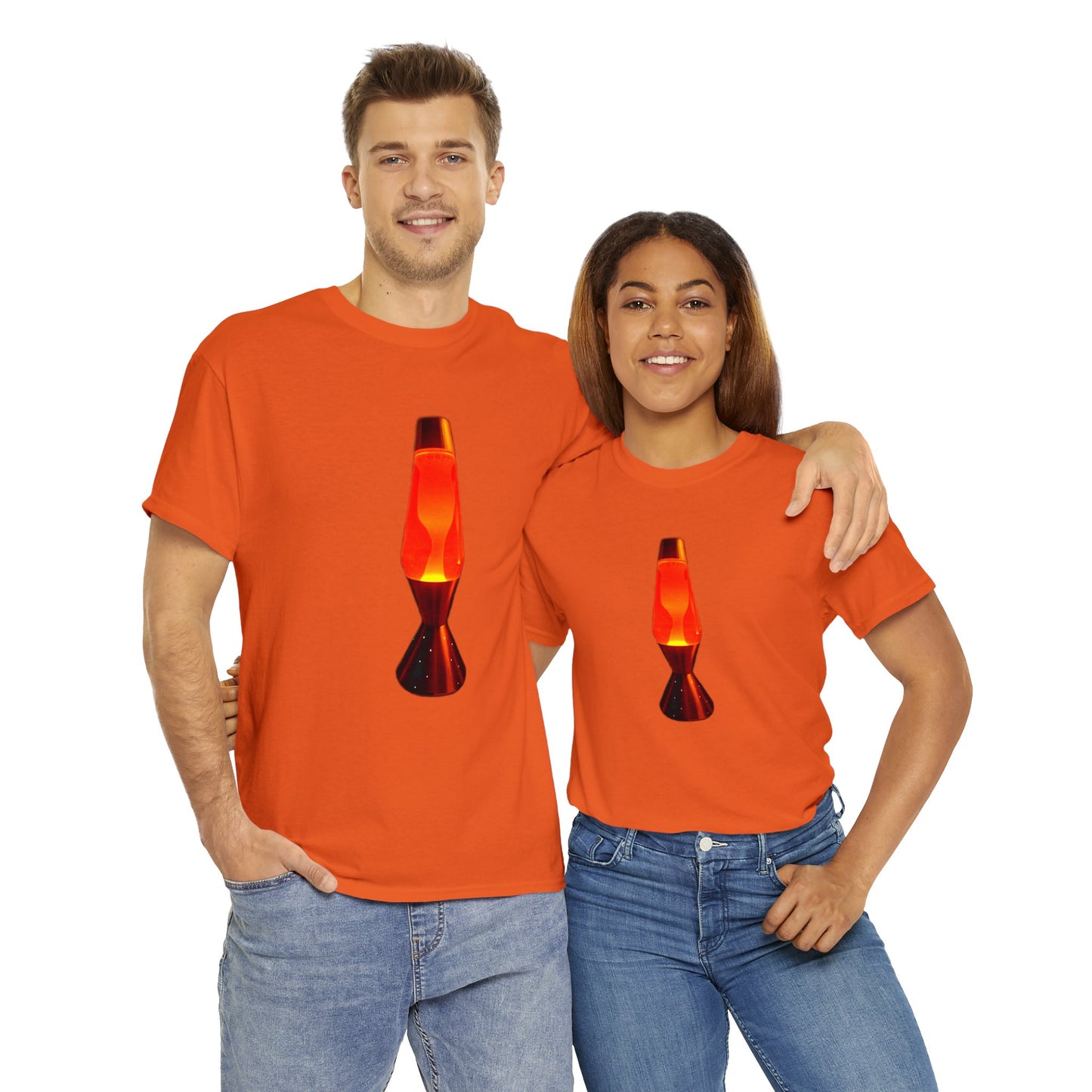 Orange Lava Lamp, Retro Lava Lamp, 1970s lighting Heavy Cotton Tee