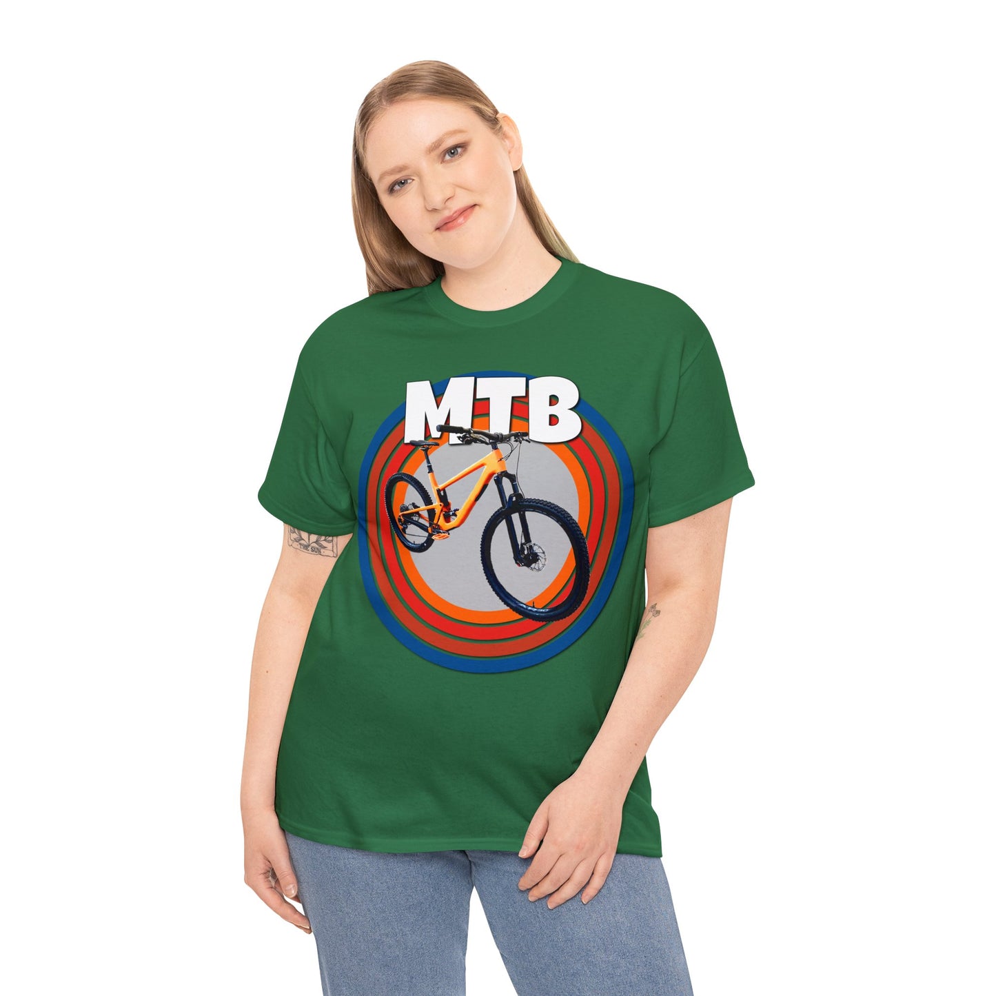 Mountain Bike, Mountain Biker, Full Suspension Mountain Bike, MTB Heavy Cotton Tee