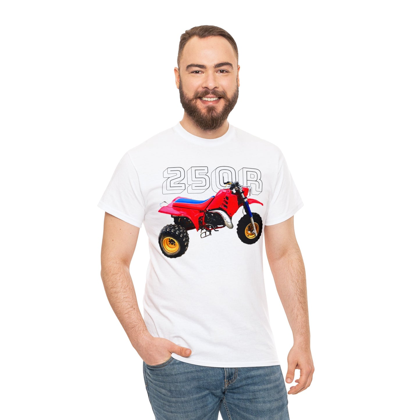 250R Three Wheeler, Retro Three Wheeler, 2 Stroke 3 Wheeler, ATV, ATC Heavy Cotton Tee