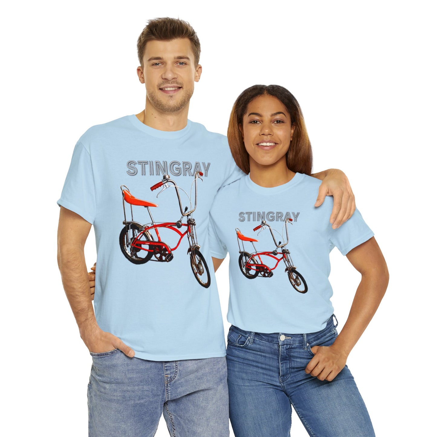 Stingray Krate Bicycle, Vintage Stick Shift Bike, Banana Seat Bike Heavy Cotton Tee