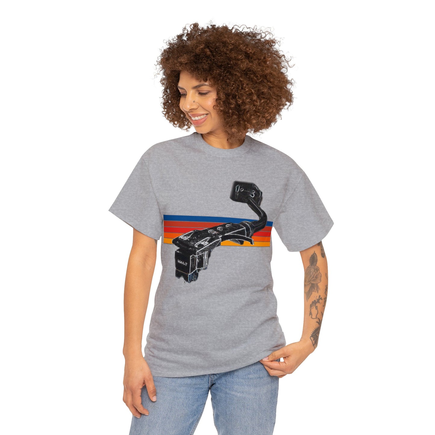 Turntable Arm, Put the Needle on the Record, DJ Turntable Heavy Cotton Tee