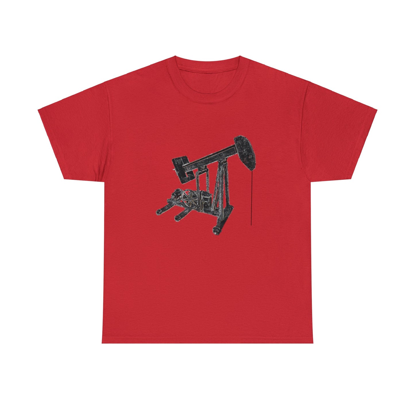 Vintage Retro Oil Field Pump Jack Heavy Cotton Tee