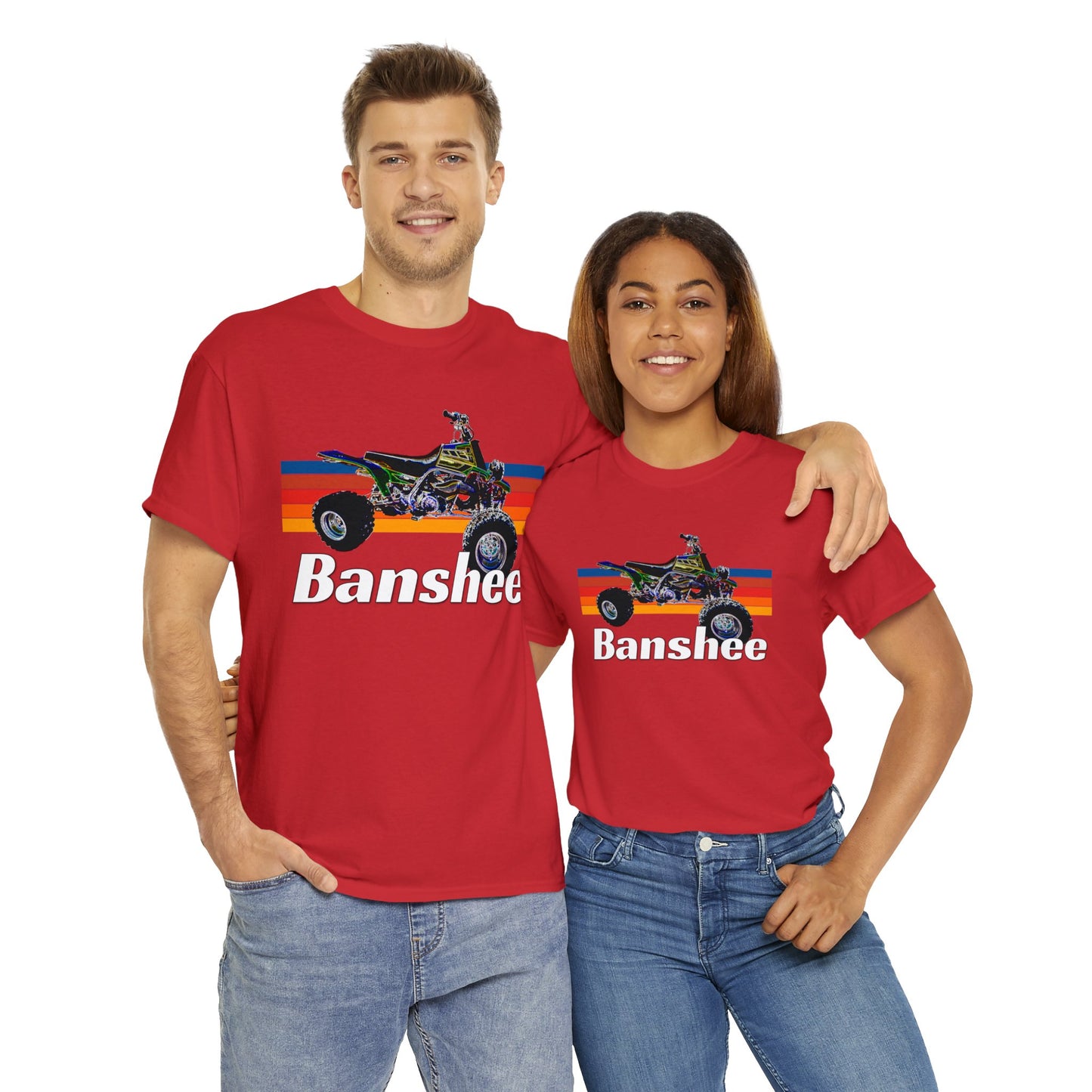 Banshee Quad, ATV, ATC, Vintage, Retro, Yamaha, All Terrain Vehicle Heavy Cotton Tee