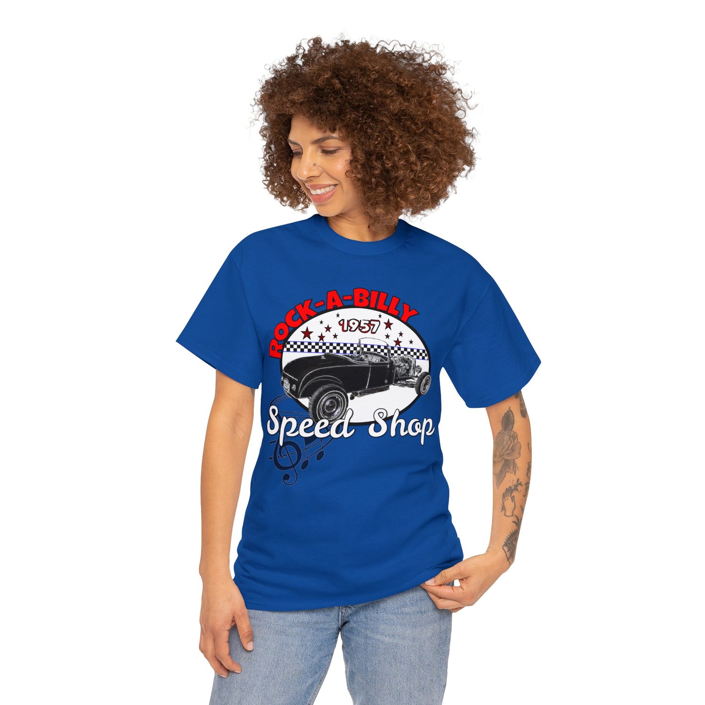 Rockabilly Model A Rat Rod Speed Shop 1957 Heavy Cotton Tee