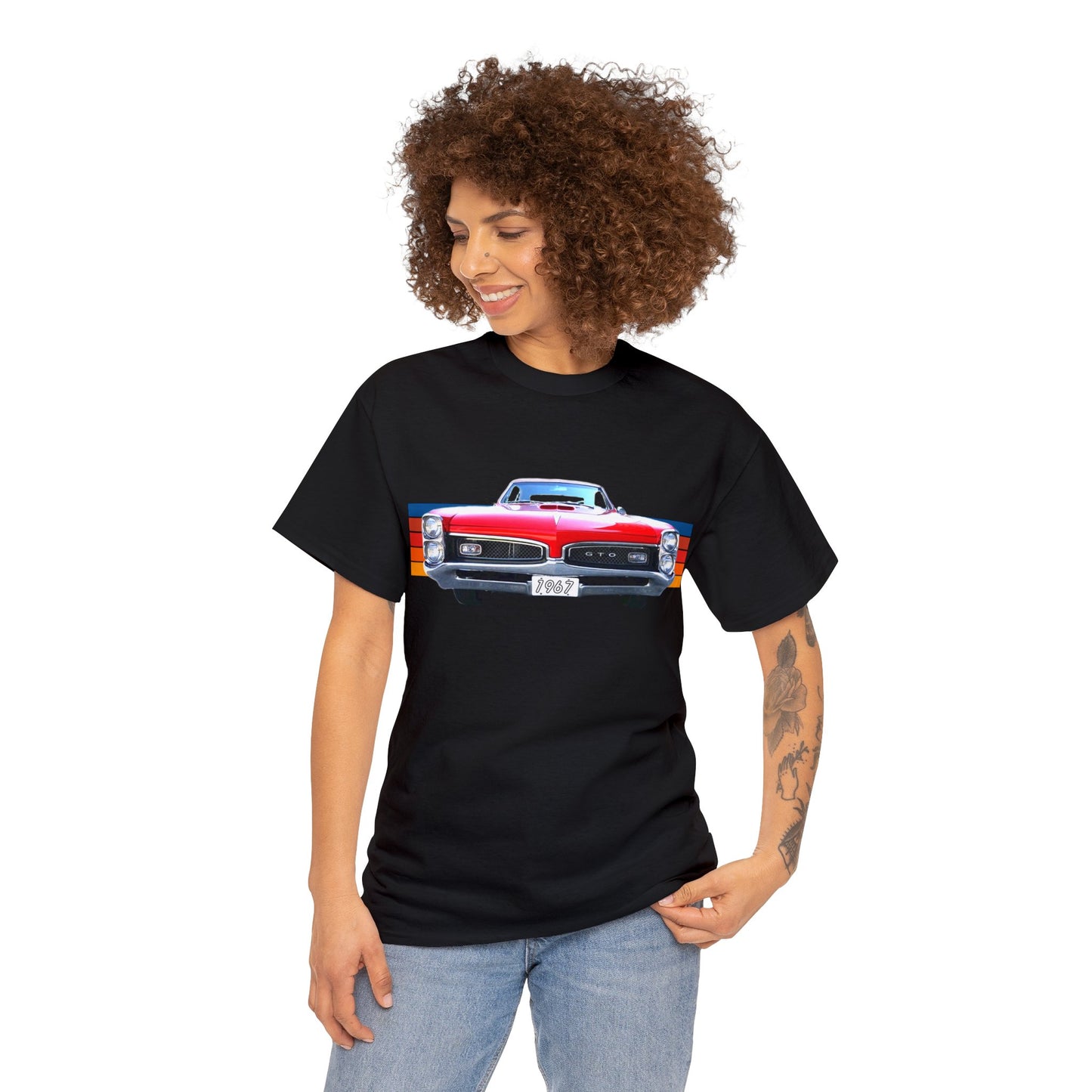 GTO American Muscle Car Pontiac, Vintage Car Made in the USA Heavy Cotton Tee