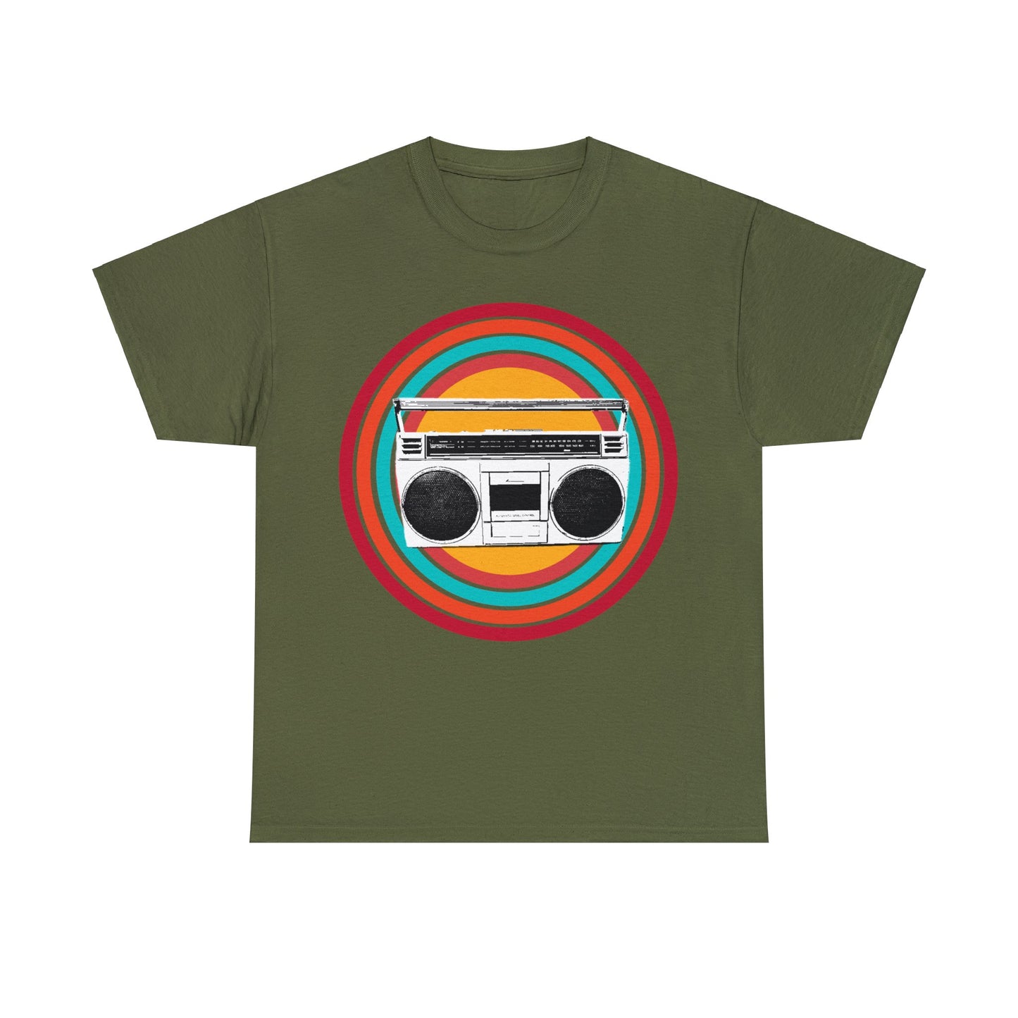 Jam Box, Ghetto Blaster, Boombox, Vintage Radio, Retro Cassette Player Heavy Cotton Tee