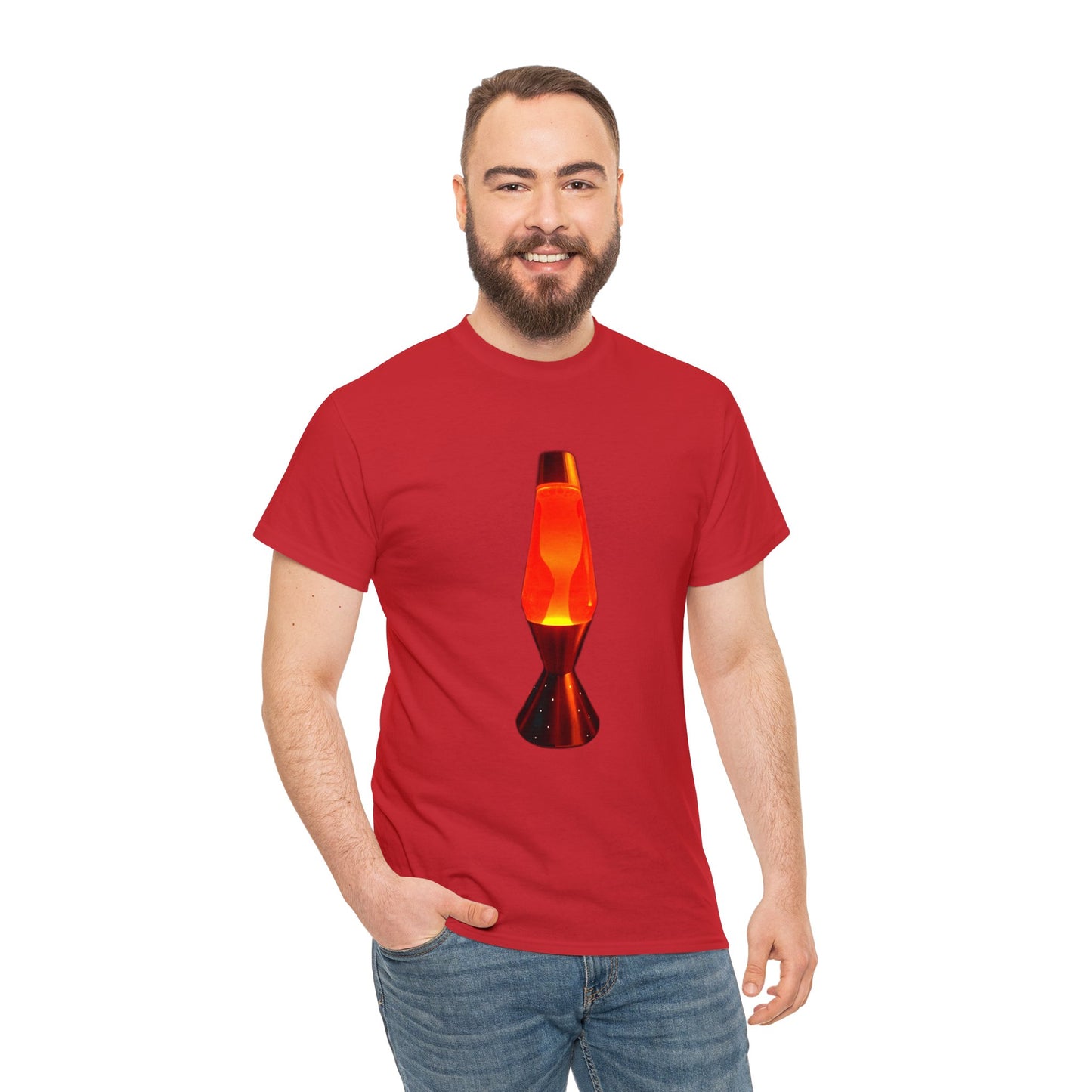 Orange Lava Lamp, Retro Lava Lamp, 1970s lighting Heavy Cotton Tee